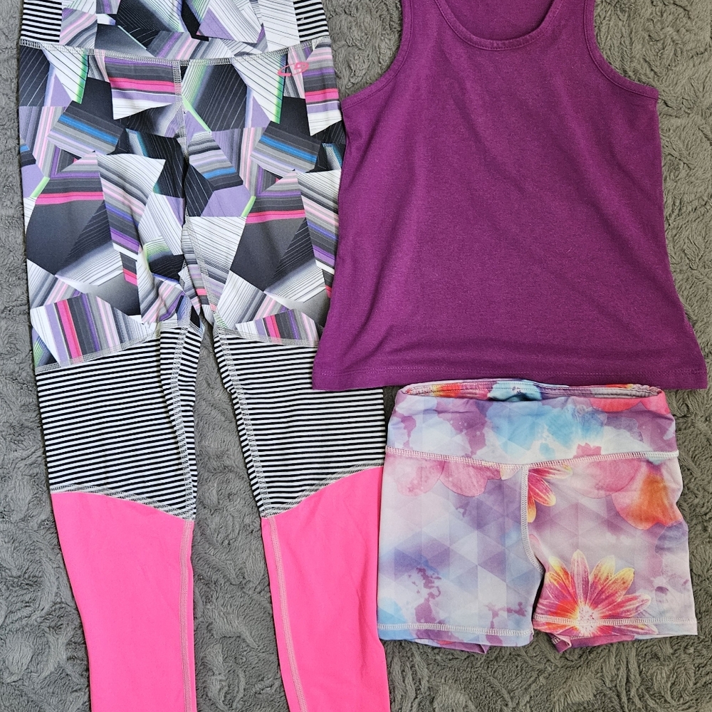 Girls 3 piece activewear set Size 7-8